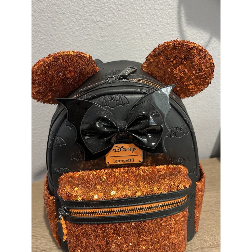 Loungefly Halloween‎ Disney Minnie Mouse Sequin Exclusive Mini Backpack NWT